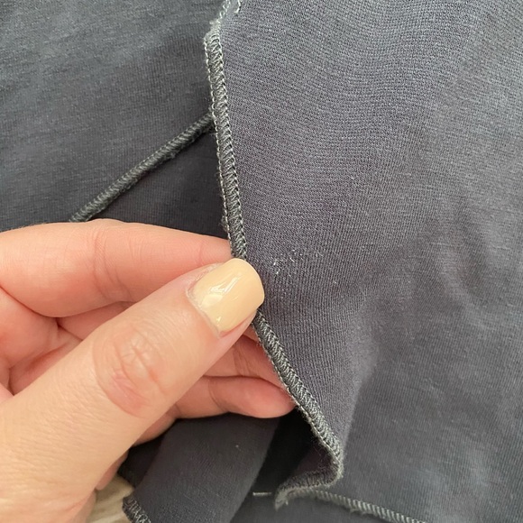 nlt Gray Boxy Fit Asymmetrical Seam Long Sleeve Crew Neck Tee Shirt Made in LA - Picture 8 of 8